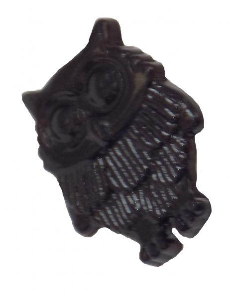 Kids button as owls made of plastic in black 17 mm 0,67 inch